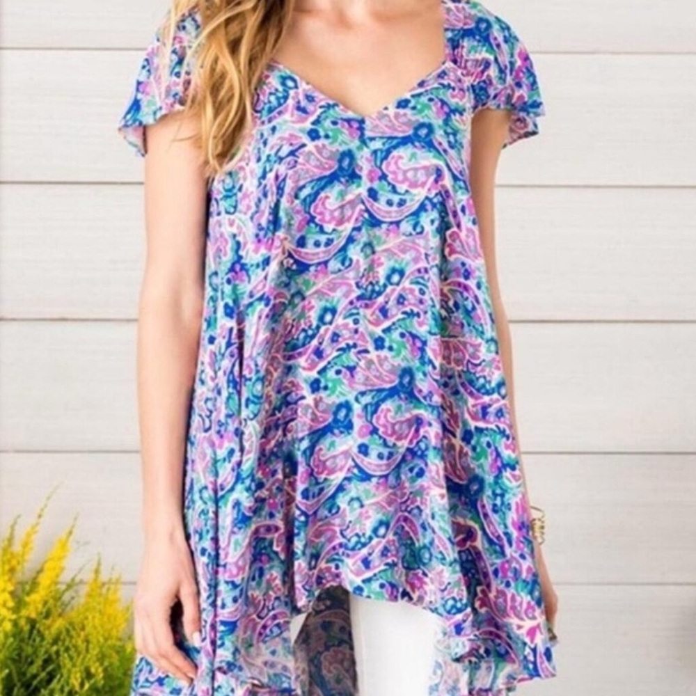 Matilda Jane Floral Paisley Women's Top - Blue and Purple